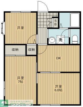 プライム小川Bの物件間取画像